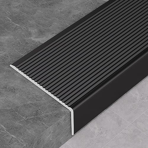 Perfil de Borde Tira de Transición de Aleación de Aluminio Extra Ancha, Moldura en L para Umbral de Madera a Teja, Peldaños Antideslizantes para Bordes de Escaleras, Exteriores, Interiores (Color : B