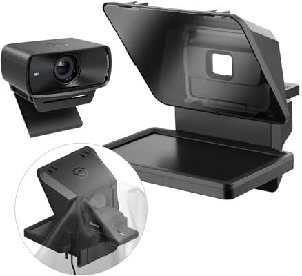 Elgato Prompter Camera Set - Teleprompter premium con webcam Full HD, compatibile con HDR, perfetto per streaming, presentazioni, videochiamate, compatibile con OBS, Zoom, Teams e funziona con PC/Mac