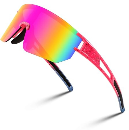 FEISEDY Sport Sonnenbrille Herren Damen Fahrradbrille Verspiegelt Laufbrille Sportbrille für MTB Radfahren Baseball mit UV400 Schutz B9147