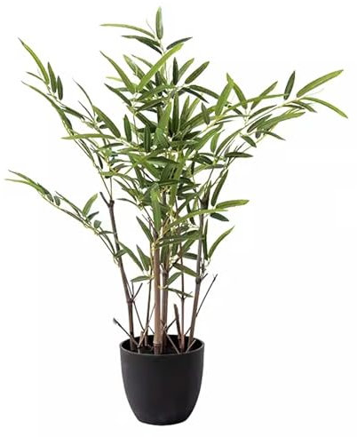 Plantas de bambú de la suerte para interiores, planta de seda de bambú falsa con canasta, árboles de imitación altos en maceta para decoración de restaurante, hogar, oficina (color: A, tamaño: 1,5 m)