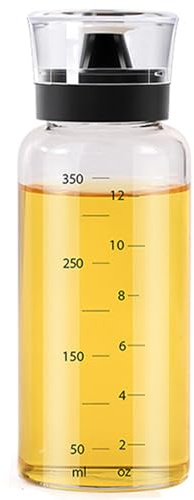 TINMIX Ölspenderflasche für Outdoor-Camping, 350 ml auslaufsichere Glas-Olivenöl- und Essig-Menage, gut versiegelt für Picknickküche