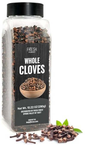 Fresh Finest Cloves Whole 10.22oz - Premium Quality Whole Cloves - All-Natural, Non-GMO, Gluten-Free, Kosher - Perfect for Baking, Cooking, and Beverages