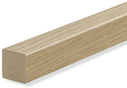 REESE | Quadratleiste Vierkantleiste Abschlussleiste Sockelleiste | MDF Holz-Optik Eiche | Folie 20x20mm | 5 Stück