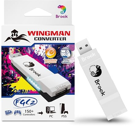 Brook Wingman FGC2 Converter - Arcade Joystick Adaptador Gamepad para PS5 y PC, Compatible con Todos los Juegos de PS5