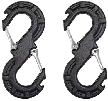 MRNHA 2X Black S-Shape Quick Rescue Shackle Trailer Winch Hook Car JK Offroad Towing Recovery Kits Winch Trailer Shackle