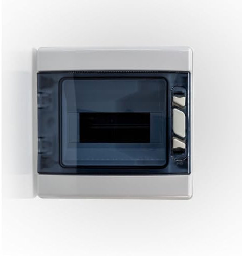 Elektro Butler Scatola fusibili da parete IP65, impermeabile e antipolvere, scatola di distribuzione a parete, accessori inclusi, scatola di distribuzione robusta (1 fila 8 moduli)