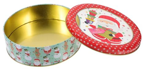 Cabilock Caja De Galletas Navideñas Hecha De Hojalata Para Almacenar Galletas Dulces Envoltorio De Obsequio Para Decorar Mesas De Navidad o Usar Como Soporte Para Guardar Dulces