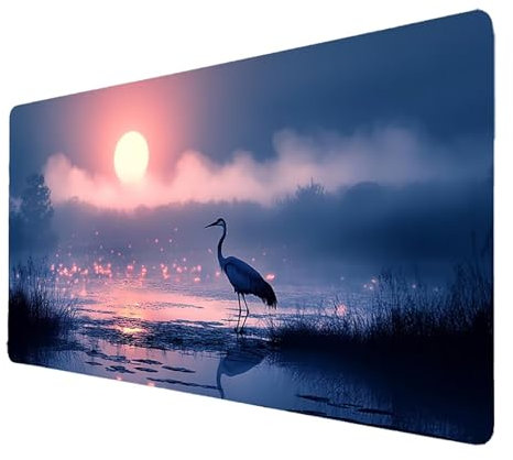 Alfombrilla Ratón xxl 600x300x3mm Alfombrilla RatóN Gaming Negro Mejorar la precisión y la velocidad, Protector Escritorio Impermeable y Antideslizante, Tapete Escritorio Grúa para PC y Portátil 9171