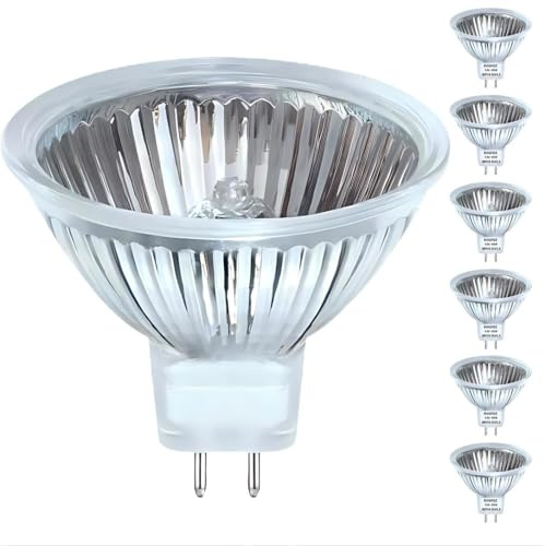 RAGFOZ MR16 Halogen Leuchtmittel 12V 35W, dimmbar, 2700K Warmweiß, Halogen Reflektor, MR16 Lampe für Einbauleuchten, Spotbeleuchtung, Kerzenwärmerlampe, 420Lm, 6er Pack