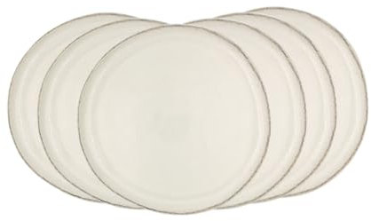 Artime - Lot De 6 Grandes Assiettes En Céramique Émaillée, Finition Mate Blanc Pur, Ø27 Cm, Élégance Intemporelle Pour Plats Principaux Et Présentations