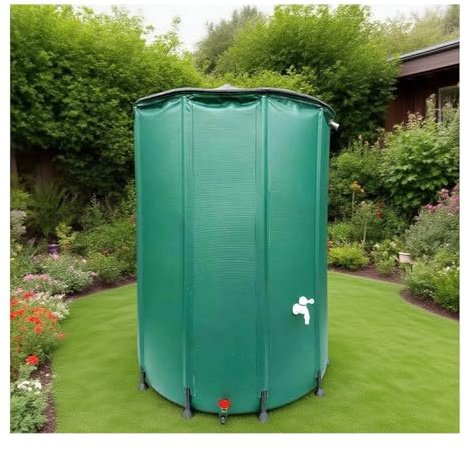 HOFUNTRE Serbatoio Cisterna Recupero Acqua Piovana，Adatto for Lo Stoccaggio dell'Acqua A Lungo Termine, Materiale Anti-invecchiamento, Non Facile da Danneggiare(Green,1000L)