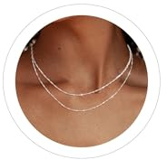 Maynor 2 Piece Chain Necklace for Women, 1.8-2.5MM Thick 925 Sterling Silver Chain Necklaces without Pendant for Stackable Hanging Pendant Chain, Women Jewellery 38CM/42CM