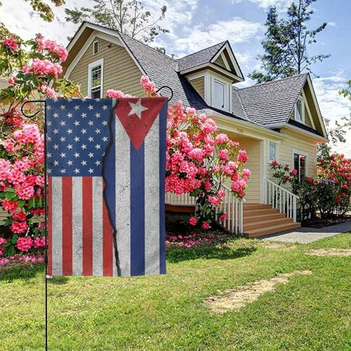 Bandera de Estados Unidos y Cuba texturizada de doble cara, 28 x 40 pulgadas, decoración para exteriores de jardín