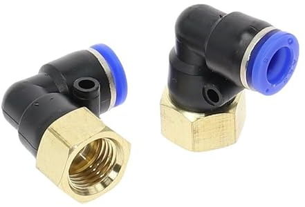 1 Stück PLF-Schlauch-OD 4–12 mm – Innengewinde M5, 1/8, 1/4, 3/8, 1/2 Zoll, pneumatischer Innenwinkel-Anschlussschlauch, Luft-Steckfitting(10mm OD Hose,1/4)