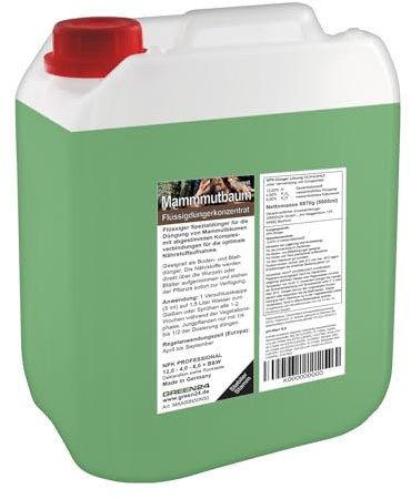 Mammutbaum Dünger XXL 5 Liter Mammutbäume düngen, Premium Flüssigdünger aus der Profi Linie