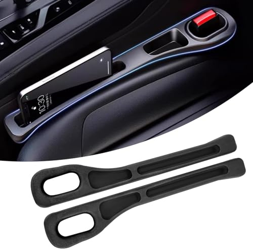 ZYBAOF 2 Pcs Kunstleder Autositz-Lückenfüller für BMW X1 U11 / X1 F48 2016-2022 2023 2024, Car Seat Gap Filler Organizer Verhindert Herunterfallen von Gegenständen,Black
