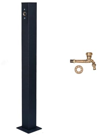 Fontana verticale a colonna d'acqua da giardino in acciaio inossidabile 304 con rubinetto in rame, elegante fontana per esterni e dispenser, idrante decorativo per terrazze e giardini
