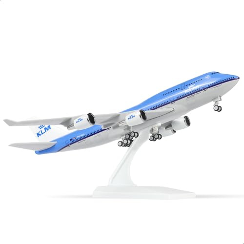 QIYUMOKE 1/240Nederländerna 747 modellflygplan för KLM Boeing 747 modellflygplan med stativ (30 cm längd) Förberedd modellbyggsats för vuxna – kreativa presenter från flygfah