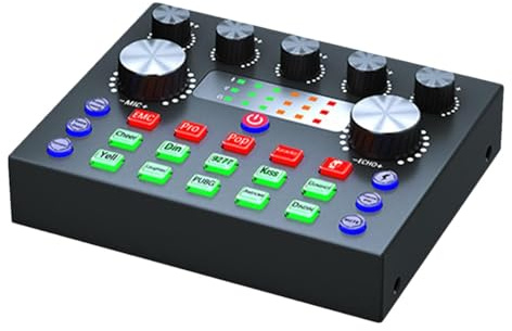 Live Sound Card V8 - Live Streaming Audio Mixer,With 7 Modes Sound Card Mixer For Recording PC Phone Podcasts Studio Voice Chatting