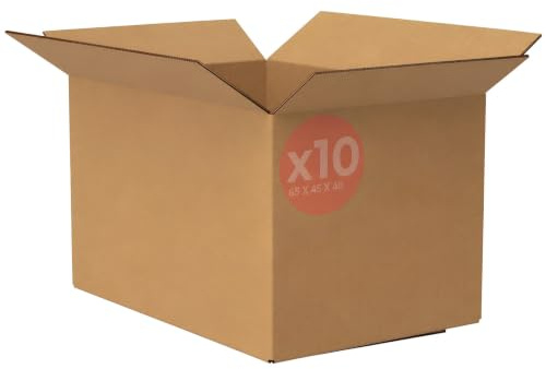 Imballaggi Point - Boîtes en carton brun - une cannelure - 65 x 45 x 40 cm - Caisses d'emballage pour expédition et déménagement - Protectrices, robustes et résistantes. - Lot de 10