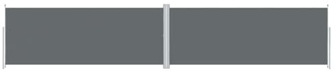 Kaorsrow Store latéral extensible - Anthracite - 200 x 1000 cm - Protection contre le vent - Double store latéral pour jardin, terrasse, balcon - Pare-vent - Double fixation - Pare-vue