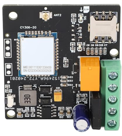 Cryfokt Abridor de Puerta GSM, Control de Teléfono Universal Confiable Red GSM 2G Interruptor de relé, Abridor de Puerta de Garaje con Llamada Gratuita SMS APP Control Remoto para de Acceso a de