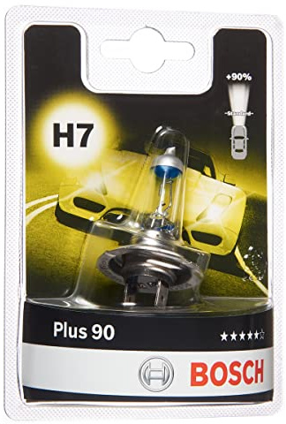 Bosch H7 Plus 90 Halogen-Glühlampe für Auto-Scheinwerfer, 12 V 55 W, 90 % mehr Licht - Lampensockel Typ PX26d - 1 Ersatz-Scheinwerferlampe | Kompatibel mit: DACIA DUSTER