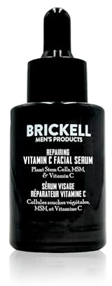 Brickell Anti-Aging-Vitamin-C-Serum für Männer für das Gesicht, reparierendes Nacht-Gesichtsserum für Männer, Natürliches und Organisches Hyaluronsäure-Serum für das Gesicht, 30 ml, Parfümfrei