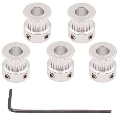 WINSINN GT2 Timing Belt Pulley 16 Teeth, 6mm Bore, for 6mm Width Belt - Ideal for 3D Printers, CNC Machines, Robotics (5-Pack)