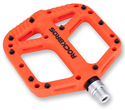 ROCKBROS Fahrradpedale 9/16 Zoll, Leichte & stabile Plattformpedale mit Anti-Rutsch Pins, Gleitlager & Kugellager-Kombination, Ideal für MTB, Rennrad, Gravel & Alltagsrad