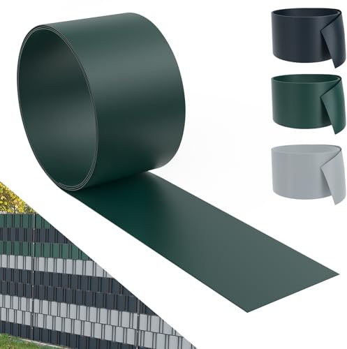 UISEBRT 10 strisce frangivista in PVC rigido per recinzioni da giardino, balcone, antracite, 25 m x 19 cm (verde)