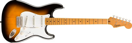 Squier by Fender Classic Vibe '50s Stratocaster®, Vintage inspirierte E-Gitarre mit kraftvollem Sound, Perfekt für Rock, Blues und Pop, Hochwertige Verarbeitung, 2 Colour Sunburst