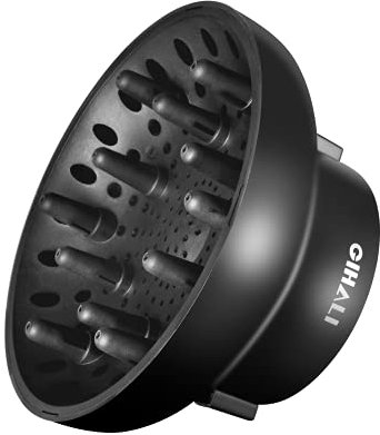 GIHALI Universal Hair Diffuser Newly Upgraded Strong Holding Adaptable for Hair Dryers with D-4.4cm to 6.6cm for Curly or Wavy Hair (Black Matte)