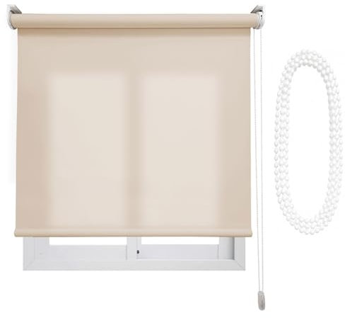 Estor TAMIZADOR Translúcido Premium con Cadena de Repuesto. Reduce la Intensidad del Sol. Medidas Ancho X Alto Contactaremos para Ajuste sin Cargo Color: Arena. Medidas: 40cm x 60cm