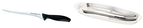 Tescoma 862038 Sonic Coltello Sfilettatore, 18 cm & 420530 Presto Pinza Leva Lische per pesce, con Supporto