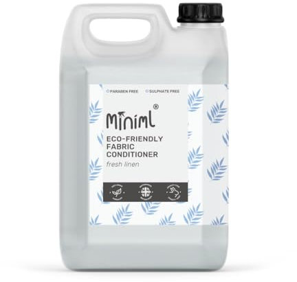 Miniml Eco Fabric Softener & Conditioner 5L Refill - Fresh Linen Scented All Natural Fabric Softener for Sensitive Skin - 100% Vegan & Cruelty Free (250 Washes)