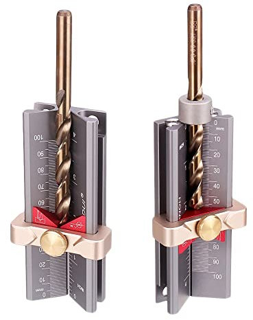 HONGDUI 3-in-1 Multifunktions Messgerät, Bohrtiefenmesser, Bohrstopp-Mess- und Bohrpunkt-Winkellehre, Schleiflehre und Tischsäge, Höhenmesser, Holzbearbeitungswerkzeug – ZS03F