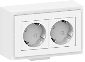 Habengut | Aufputz-Steckdoseneinheit für Kabelkanal 15x30 mm, Weiß