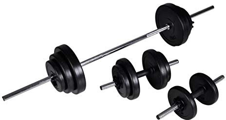 Langhantel +2 Kurzhantelset 30,5kg, BULANED Hanteln Set, Kurzhanteln, Dumbbells, Hantelset, Kraftraining, Strength Training Equipment, Gewichte Set