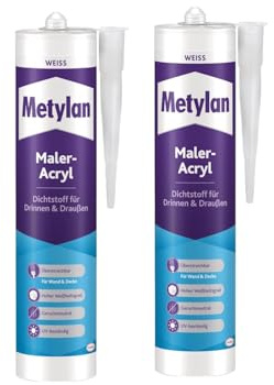 Metylan Maler-Acryl Wand & Decke, für innen und außen, weiß, überstreicbar; 2x300ml