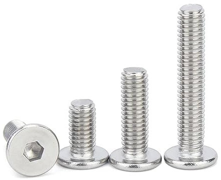 10 Stück 304 Edelstahl Innensechskant Dünne Flachkopfschraube M1.6 M2 M2.5 M3 M4 M5 M6 M8, M6