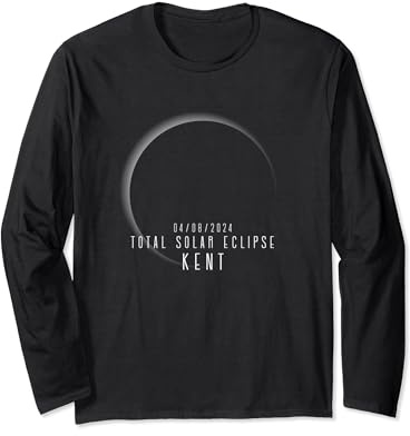 Kent Eclipse Totality April 8 2024 Total Solar Long Sleeve T-Shirt