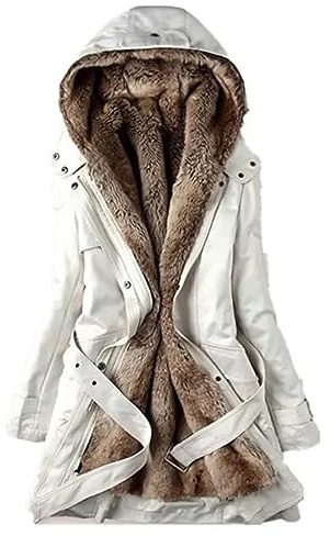 Manteaux Femme Hiver Doublé Polaire Chaud Jacket Chic Et Elegant Grande Taille Manteaux Longue RandonnéE Ski Parka Chasse Blouson ZippéE Sherpa DéContracté Plus éPais avec Capuche