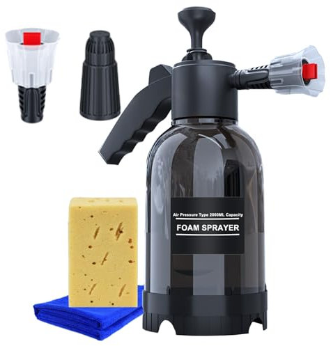 GUEETRYI Pulverizador de Bomba de Espuma para automóvil y jardín, pulverizador, atomizador de presión multifunción, Bomba Manual para el hogar, jardín y Detalles y Lavado de automóviles (68 oz / 2 L)