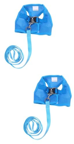 FOMIYES 2stücke Atmungsaktives Mesh-hundegeschirr Set Für XL-Hunde Blau Verstellbare Bequeme Hundeweste Für Sicheres Und Ausflüge Für Hunde Und Outdoor-