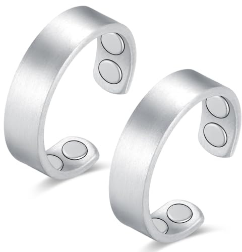 Cigmag Magnetring Damen Starke Magnete Reiner Kupferring Verstellbar | 2 Stück, 3500 Gauss, inklusive Geschenkbox