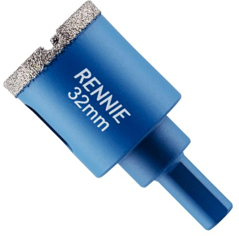 32mm Diamond Hole Saw Drill Bit With Tri Shank For Tiles & Ceramic | Porcelain Tiles Slate Stone Granite Marble Glass. Diamond Core Holesaw / Hole Cutter