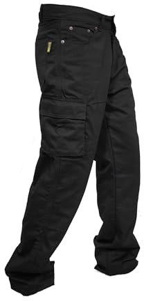 Rider Protec® Men's Motorcycle Jeans Aramid Protective Linning Motorbike Cargo Pants Riding Pants with Removable Armour Biker Trousers for Men Black