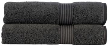 Christy Supreme Hygro 2 Bath Towels Set | Graphite Dark Grey | 100% Luxury Supima Cotton | Ultra Soft | Super Absorbent | 650GSM | Plush and Long Lasting