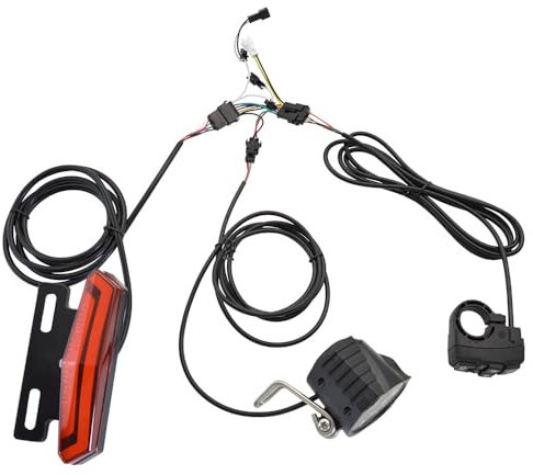 Set faro e fanale posteriore per bicicletta,Set faro e fanale posteriore per bicicletta 24-48V Indicatori di direzione Ebike Luce anteriore e posteriore Kit clacson per bici elettrica con interruttore